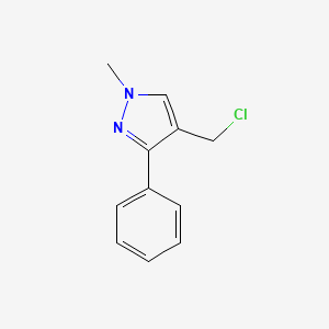 molecular formula C11H11ClN2 B1453881 4-(chloromethyl)-1-methyl-3-phenyl-1H-pyrazole CAS No. 857640-65-4