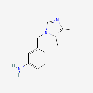 molecular formula C12H15N3 B1453887 3-[(4,5-二甲基-1H-咪唑-1-基)甲基]苯胺 CAS No. 1247801-01-9