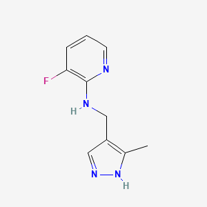 molecular formula C10H11FN4 B1453905 3-氟-N-[(3-甲基-1H-吡唑-4-基)甲基]吡啶-2-胺 CAS No. 1340207-81-9