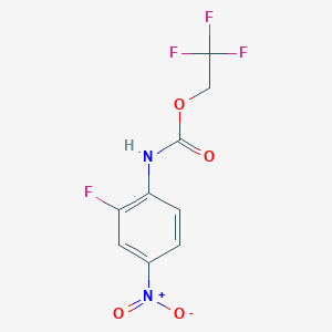 molecular formula C9H6F4N2O4 B1453907 2,2,2-三氟乙基 N-(2-氟-4-硝基苯基)氨基甲酸酯 CAS No. 1282945-45-2