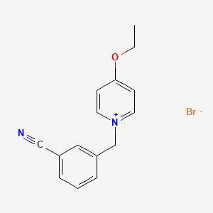 molecular formula C15H15BrN2O B14539100 Pyridinium, 1-[(3-cyanophenyl)methyl]-4-ethoxy-, bromide CAS No. 62455-84-9