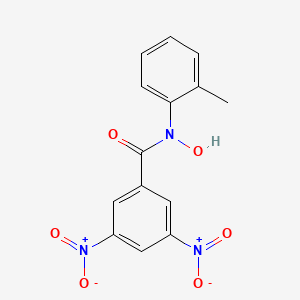 molecular formula C14H11N3O6 B14539103 Benzamide, N-hydroxy-N-(2-methylphenyl)-3,5-dinitro- CAS No. 62078-53-9