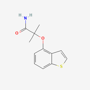 molecular formula C12H13NO2S B14539133 Propanamide, 2-(benzo[b]thien-4-yloxy)-2-methyl- CAS No. 62100-45-2