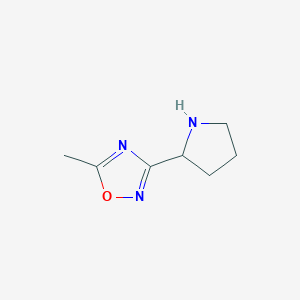 molecular formula C7H11N3O B1453925 5-Methyl-3-(pyrrolidin-2-yl)-1,2,4-oxadiazole CAS No. 1316227-35-6