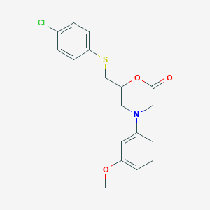 6-{[(4-Chlorophenyl)sulfanyl]methyl}-4-(3-methoxyphenyl)morpholin-2-one