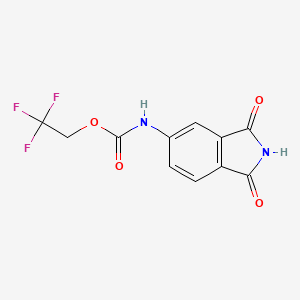 molecular formula C11H7F3N2O4 B1453928 2,2,2-trifluoroethyl N-(1,3-dioxo-2,3-dihydro-1H-isoindol-5-yl)carbamate CAS No. 1394777-21-9