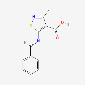 5-(Benzylideneamino)-3-methyl-1,2-thiazole-4-carboxylic acid