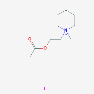 Piperidinium, 1-methyl-1-[2-(1-oxopropoxy)ethyl]-, iodide