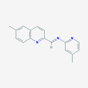 (E)-N-(4-Methylpyridin-2-yl)-1-(6-methylquinolin-2-yl)methanimine