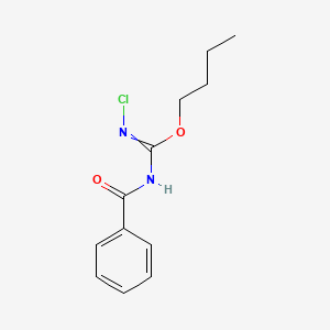 molecular formula C12H15ClN2O2 B14539440 Butyl N-benzoyl-N'-chlorocarbamimidate CAS No. 62432-61-5