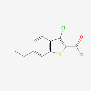 molecular formula C11H8Cl2OS B1453953 3-氯-6-乙基-1-苯并噻吩-2-甲酰氯 CAS No. 901555-86-0