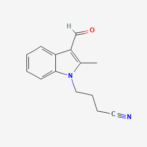 4-(3-Formyl-2-methyl-1H-indol-1-yl)butanenitrile