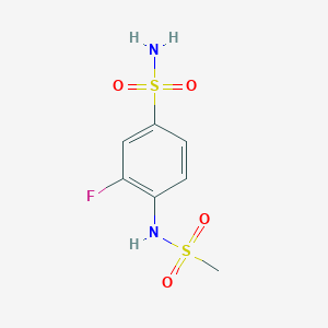 molecular formula C7H9FN2O4S2 B1453960 3-氟-4-甲磺酰胺基苯-1-磺酰胺 CAS No. 1152501-08-0