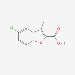 B1453973 5-Chloro-3,7-dimethyl-1-benzofuran-2-carboxylic acid CAS No. 1019115-66-2