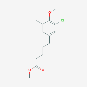 molecular formula C14H19ClO3 B14539904 Methyl 5-(3-chloro-4-methoxy-5-methylphenyl)pentanoate CAS No. 62316-37-4