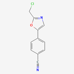 molecular formula C11H7ClN2O B1453992 4-[2-(氯甲基)-1,3-恶唑-5-基]苯甲腈 CAS No. 1094318-26-9