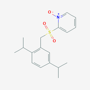 molecular formula C18H23NO3S B14539925 Pyridine, 2-[[[2,5-bis(1-methylethyl)phenyl]methyl]sulfonyl]-, 1-oxide CAS No. 62382-00-7