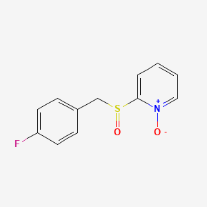 molecular formula C12H10FNO2S B14539941 Pyridine, 2-[[(4-fluorophenyl)methyl]sulfinyl]-, 1-oxide CAS No. 62381-94-6