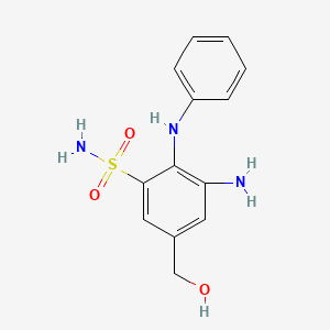 3-Amino-2-anilino-5-(hydroxymethyl)benzene-1-sulfonamide