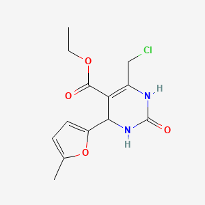 molecular formula C13H15ClN2O4 B1454006 Ethyl 6-(chloromethyl)-4-(5-methyl-2-furyl)-2-oxo-1,2,3,4-tetrahydropyrimidine-5-carboxylate CAS No. 1000932-06-8