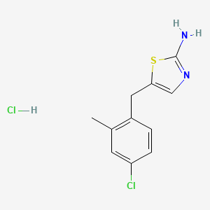 molecular formula C11H12Cl2N2S B1454014 5-[(4-Chloro-2-methylphenyl)methyl]-1,3-thiazol-2-amine hydrochloride CAS No. 1171404-83-3