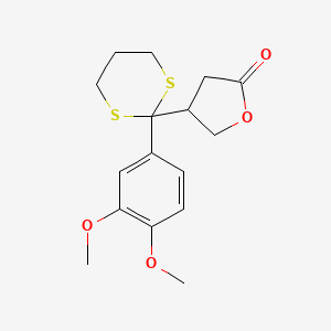 4-[2-(3,4-Dimethoxyphenyl)-1,3-dithian-2-yl]oxolan-2-one