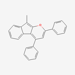 molecular formula C25H18O B14540187 Indeno[2,1-b]pyran, 9-methyl-2,4-diphenyl- CAS No. 62224-62-8