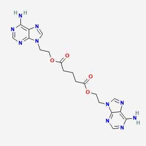 molecular formula C19H22N10O4 B14540364 Bis[2-(6-amino-9H-purin-9-yl)ethyl] pentanedioate CAS No. 62081-15-6