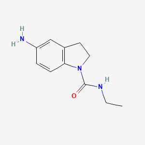 molecular formula C11H15N3O B1454038 5-Amino-N-ethyl-2,3-dihydro-1H-indole-1-carboxamide CAS No. 1094626-98-8
