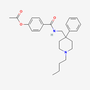 molecular formula C25H32N2O3 B14540433 Benzamide, 4-(acetyloxy)-N-[(1-butyl-4-phenyl-4-piperidinyl)methyl]- CAS No. 61942-43-6