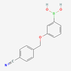 molecular formula C14H12BNO3 B1454044 3-(4-Cyanophenylmethoxy)phenylboronic acid CAS No. 1256355-72-2