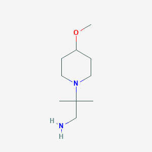 molecular formula C10H22N2O B1454048 2-(4-Methoxypiperidin-1-yl)-2-methylpropan-1-amine CAS No. 1096833-30-5