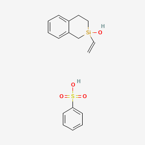 molecular formula C17H20O4SSi B14540549 benzenesulfonic acid;2-ethenyl-2-hydroxy-3,4-dihydro-1H-2-benzosiline CAS No. 62381-54-8