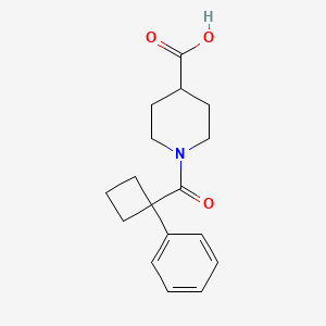 molecular formula C17H21NO3 B1454061 1-(1-Phenylcyclobutanecarbonyl)piperidine-4-carboxylic acid CAS No. 1099048-69-7