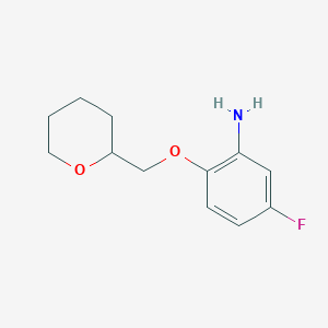 molecular formula C12H16FNO2 B1454062 5-氟-2-(四氢-2H-吡喃-2-基甲氧基)-苯胺 CAS No. 946683-79-0