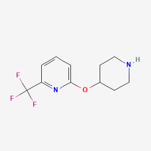 molecular formula C11H13F3N2O B1454067 2-(哌啶-4-氧基)-6-(三氟甲基)吡啶 CAS No. 1428233-33-3