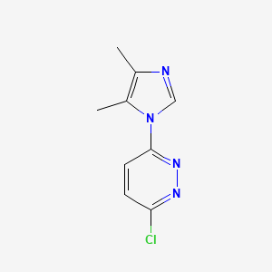 molecular formula C9H9ClN4 B1454068 3-氯-6-(4,5-二甲基-1H-咪唑-1-基)吡啶嗪 CAS No. 1248926-89-7