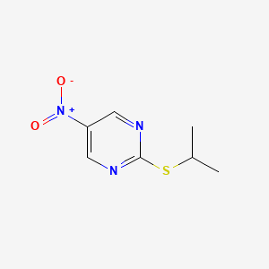 molecular formula C7H9N3O2S B14540694 Pyrimidine, 2-[(1-methylethyl)thio]-5-nitro- CAS No. 62095-14-1