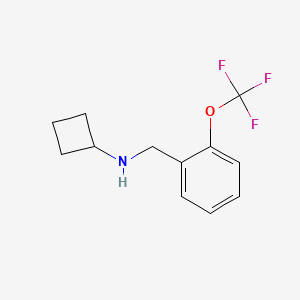 molecular formula C12H14F3NO B1454070 N-{[2-(三氟甲氧基)苯基]甲基}环丁胺 CAS No. 1455998-47-6
