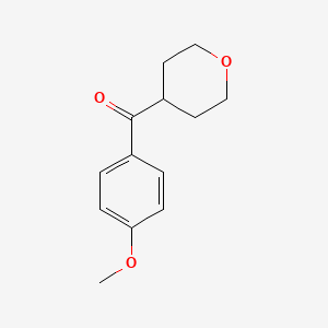 molecular formula C13H16O3 B1454077 4-(4-甲氧基苯甲酰)氧杂环 CAS No. 1341760-69-7
