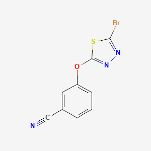 molecular formula C9H4BrN3OS B1454093 3-[(5-溴-1,3,4-噻二唑-2-基)氧基]苯甲腈 CAS No. 1339218-06-2