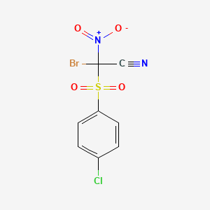 molecular formula C8H4BrClN2O4S B14540931 Bromo(4-chlorobenzene-1-sulfonyl)nitroacetonitrile CAS No. 62283-51-6