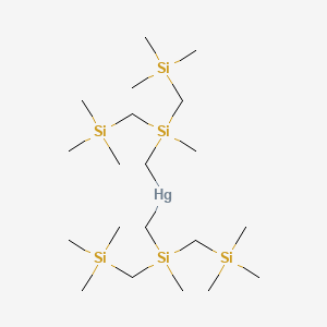 molecular formula C20H54HgSi6 B14540939 Bis[(methyl{bis[(trimethylsilyl)methyl]}silyl)methyl]mercury CAS No. 62360-49-0