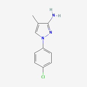 molecular formula C10H10ClN3 B1454098 1-(4-氯苯基)-4-甲基-1H-吡唑-3-胺 CAS No. 1247390-15-3