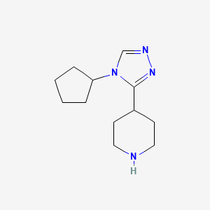 molecular formula C12H20N4 B1454100 4-(4-环戊基-4H-1,2,4-三唑-3-基)哌啶 CAS No. 1249749-76-5