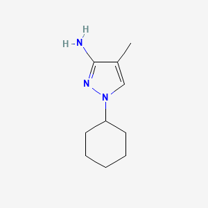 molecular formula C10H17N3 B1454110 1-cyclohexyl-4-methyl-1H-pyrazol-3-amine CAS No. 1250163-49-5