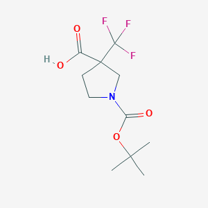 molecular formula C11H16F3NO4 B1454117 3-Trifluoromethyl-pyrrolidine-1,3-dicarboxylic acid 1-tert-butyl ester CAS No. 1260780-23-1
