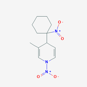 Pyridine, 1,4-dihydro-3-methyl-1-nitro-4-(1-nitrocyclohexyl)-