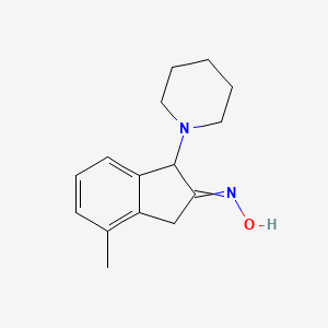 N-[4-Methyl-1-(piperidin-1-yl)-1,3-dihydro-2H-inden-2-ylidene]hydroxylamine