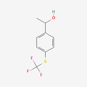 molecular formula C9H9F3OS B1454124 1-{4-[(Trifluoromethyl)sulfanyl]phenyl}ethan-1-ol CAS No. 21101-66-6